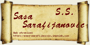 Saša Sarafijanović vizit kartica